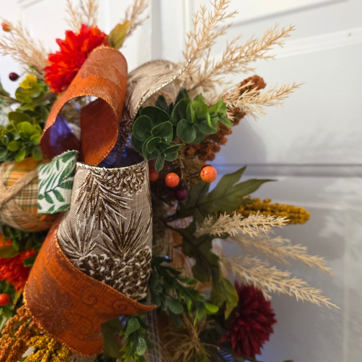Harvest Pumpkin Fall Door Swag - additional detail view 2