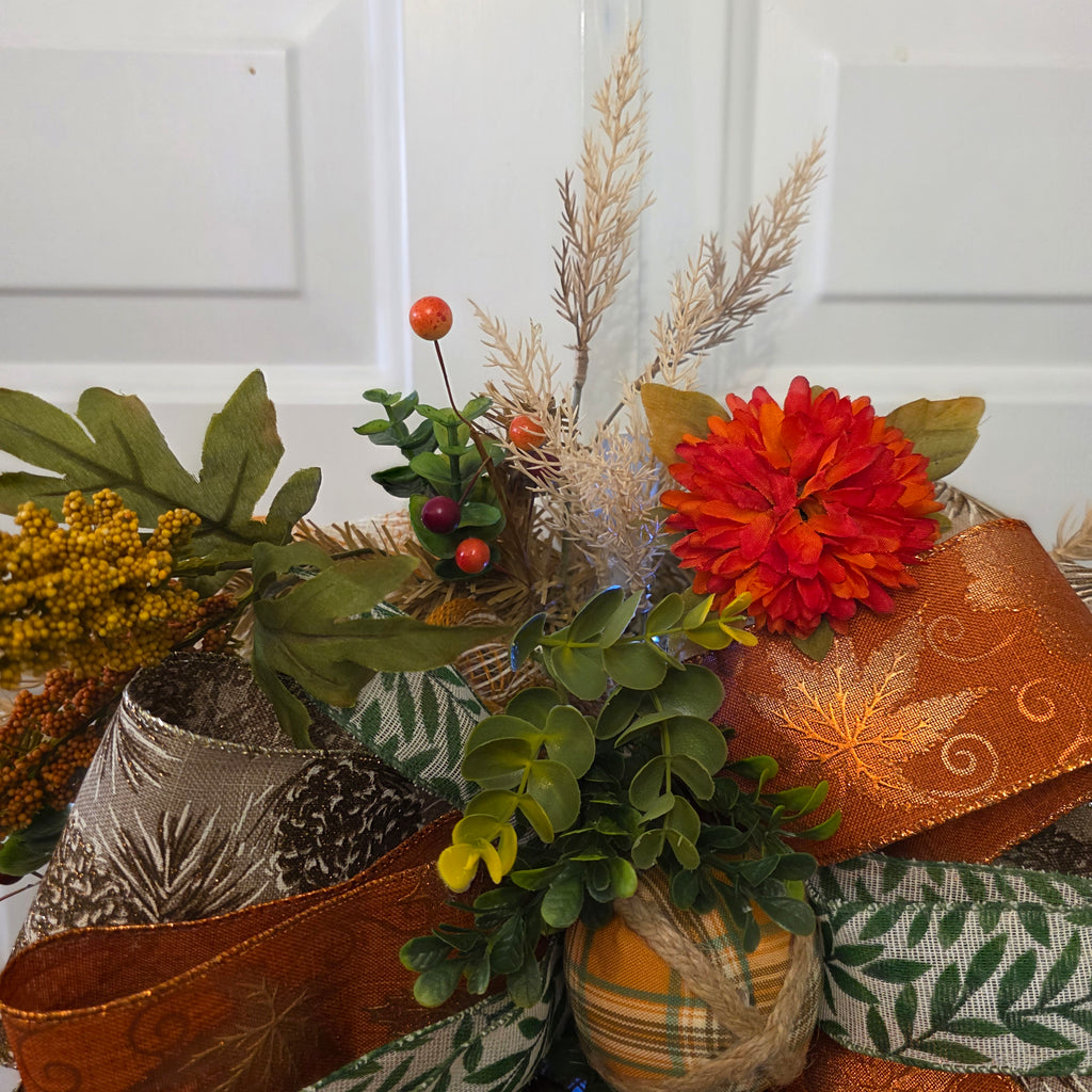 Harvest Pumpkin Fall Door Swag - additional detail view 3