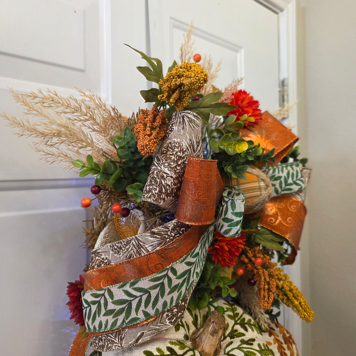 Harvest Pumpkin Fall Door Swag - additional detail view 4