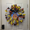 Hey Pumpkin wreath side angle view