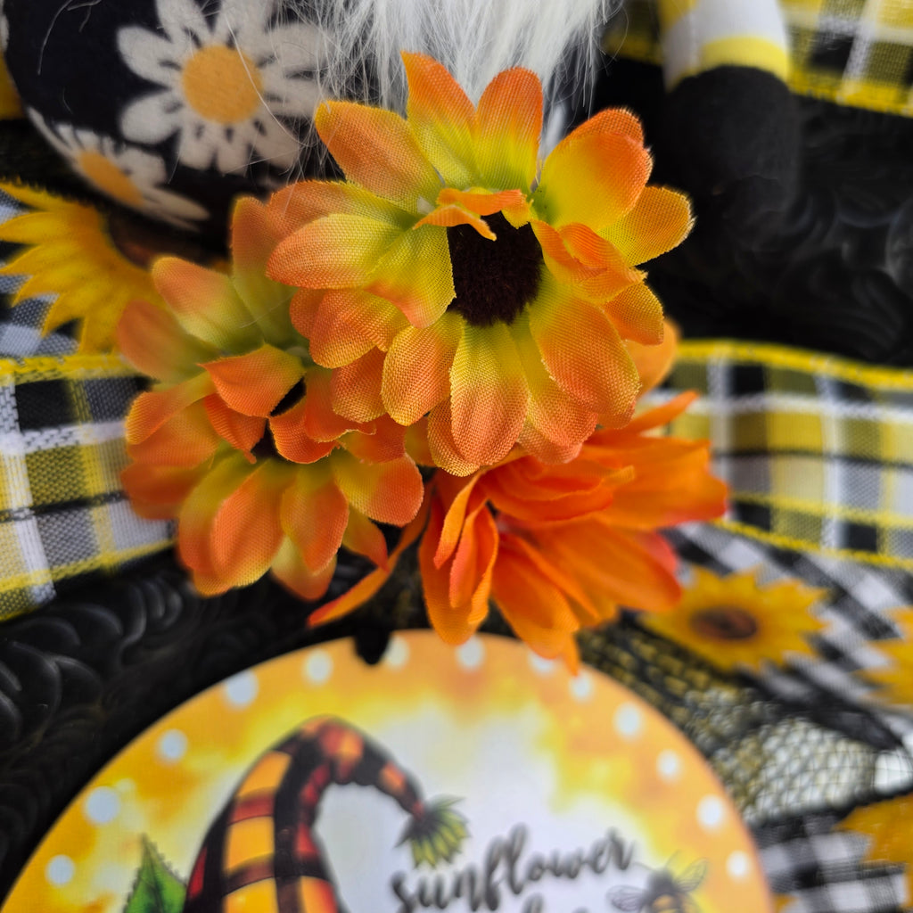 Sunflower Wishes & Honey Bee Kisses Gnome Door Swag
