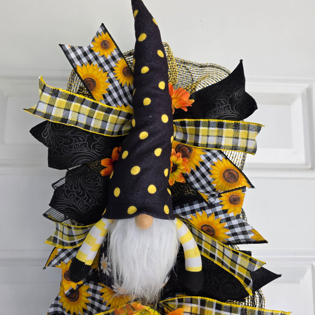 Sunflower Wishes & Honey Bee Kisses Gnome Door Swag