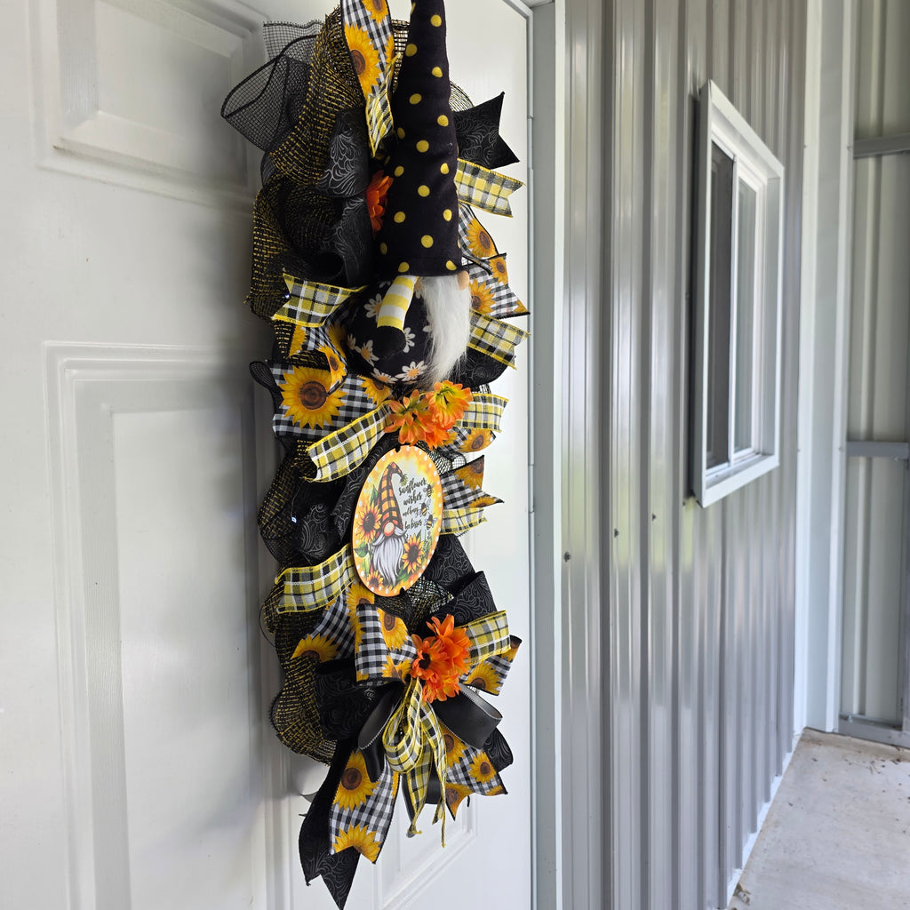 Sunflower Wishes & Honey Bee Kisses Gnome Door Swag