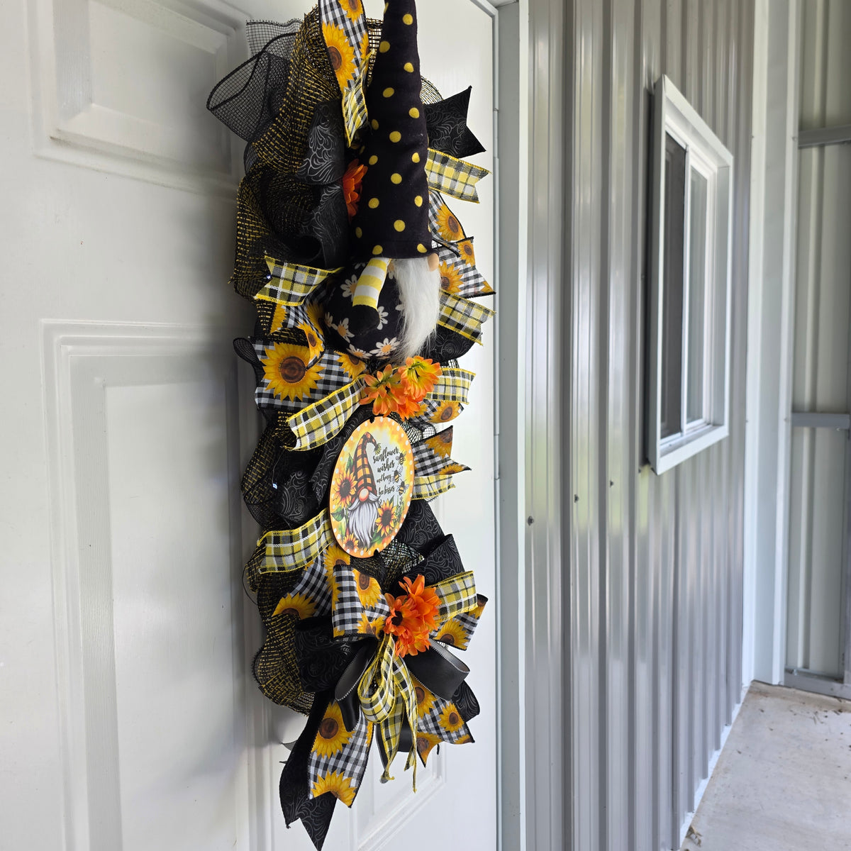 Sunflower Wishes & Honey Bee Kisses Gnome Door Swag