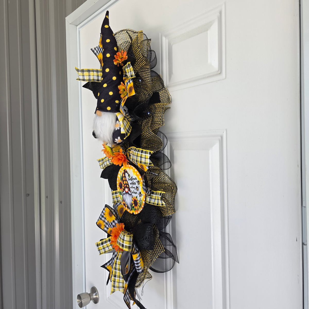 Sunflower Wishes & Honey Bee Kisses Gnome Door Swag