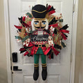 Nutcracker Christmas Wreath with Fairy Lights – Merry Christmas Deco Mesh Door Décor