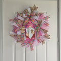 Pink Gingerbread Gnome Christmas Wreath