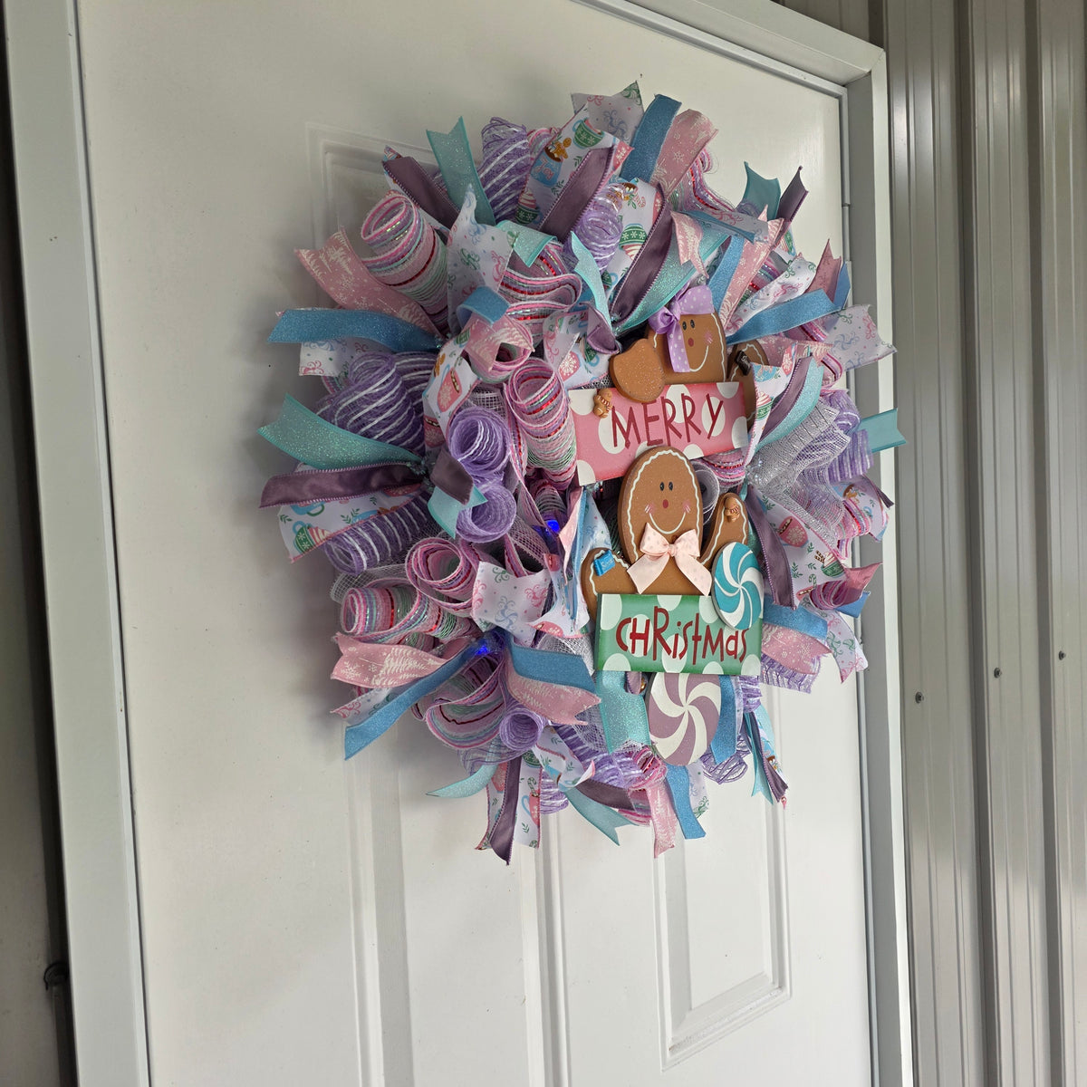 Pastel Gingerbread Christmas Wreath