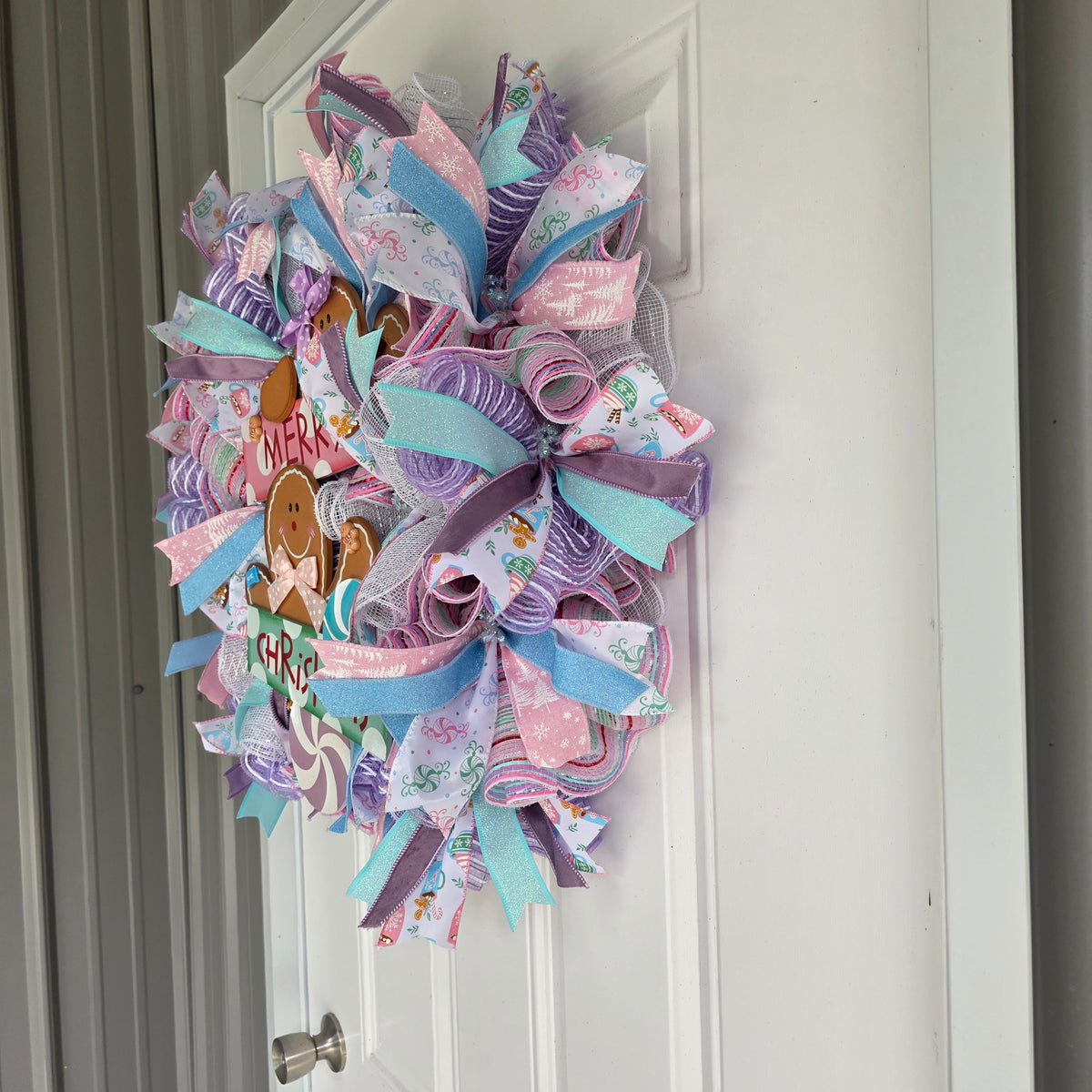Pastel Gingerbread Christmas Wreath