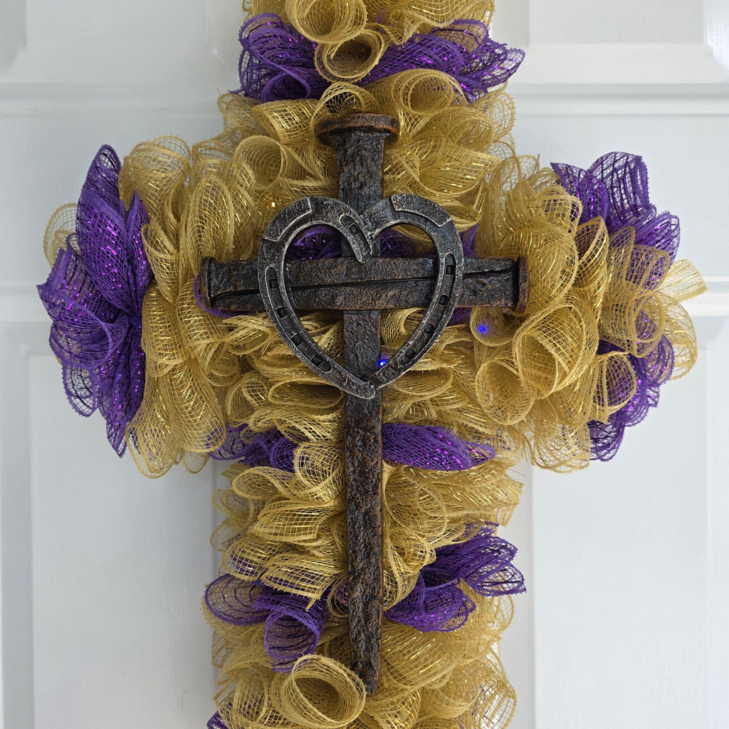 Rustic Faith Cross Wreath