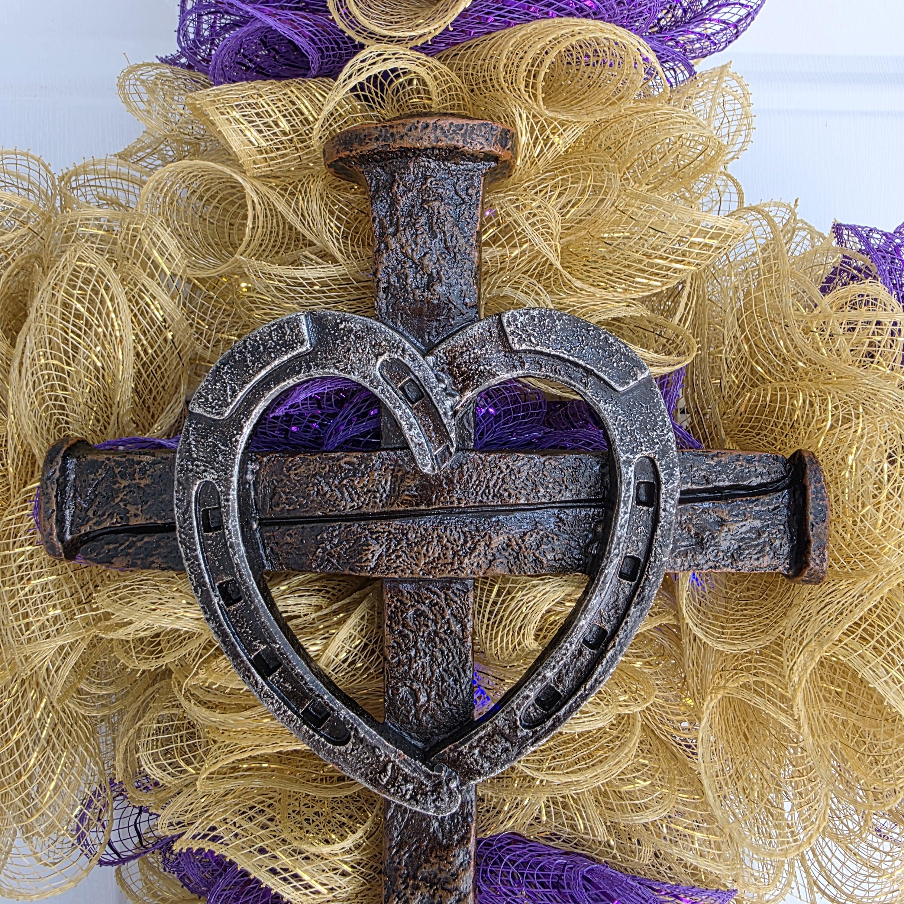 Rustic Faith Cross Wreath