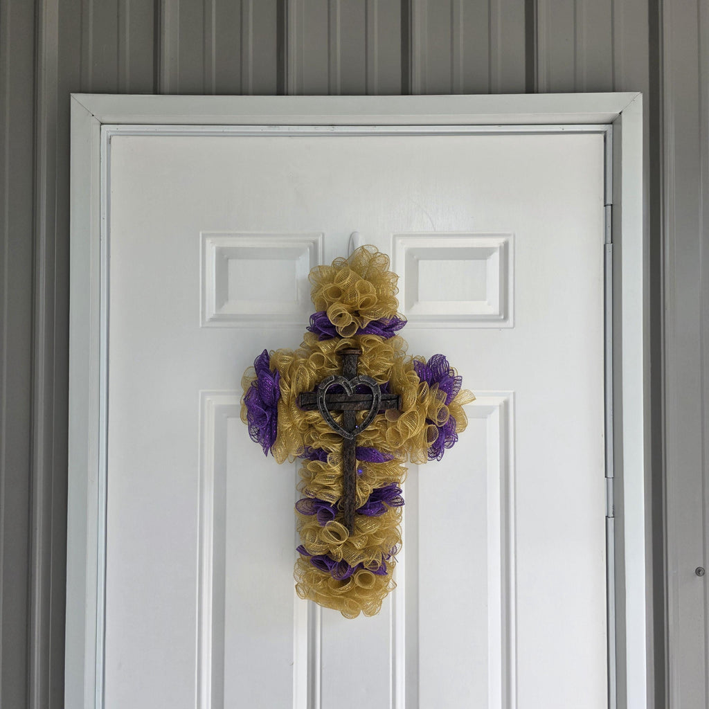 Rustic Faith Cross Wreath