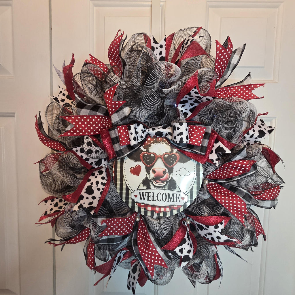 Holstein Cow Wreath