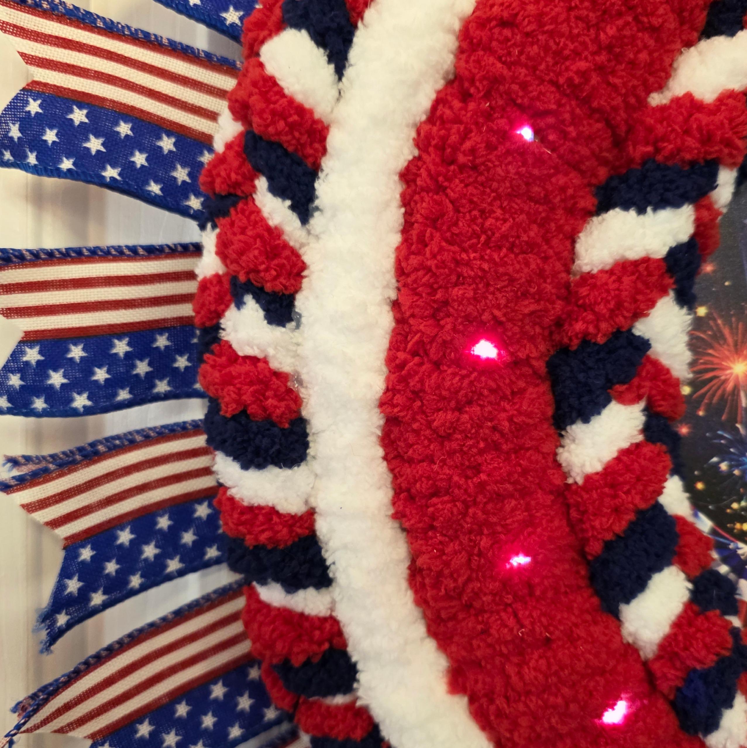 Patriotic Eagle Yarn Wreath
