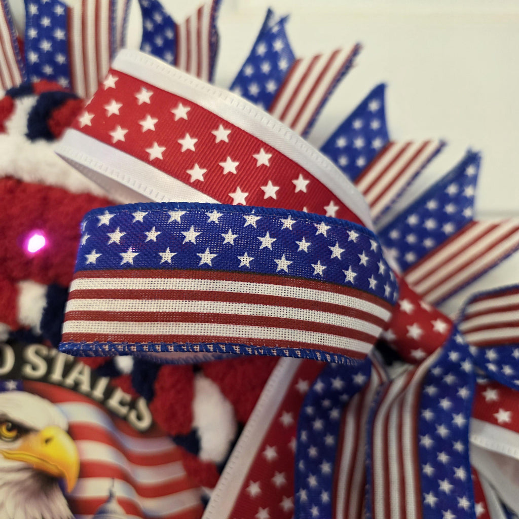 Patriotic Eagle Yarn Wreath