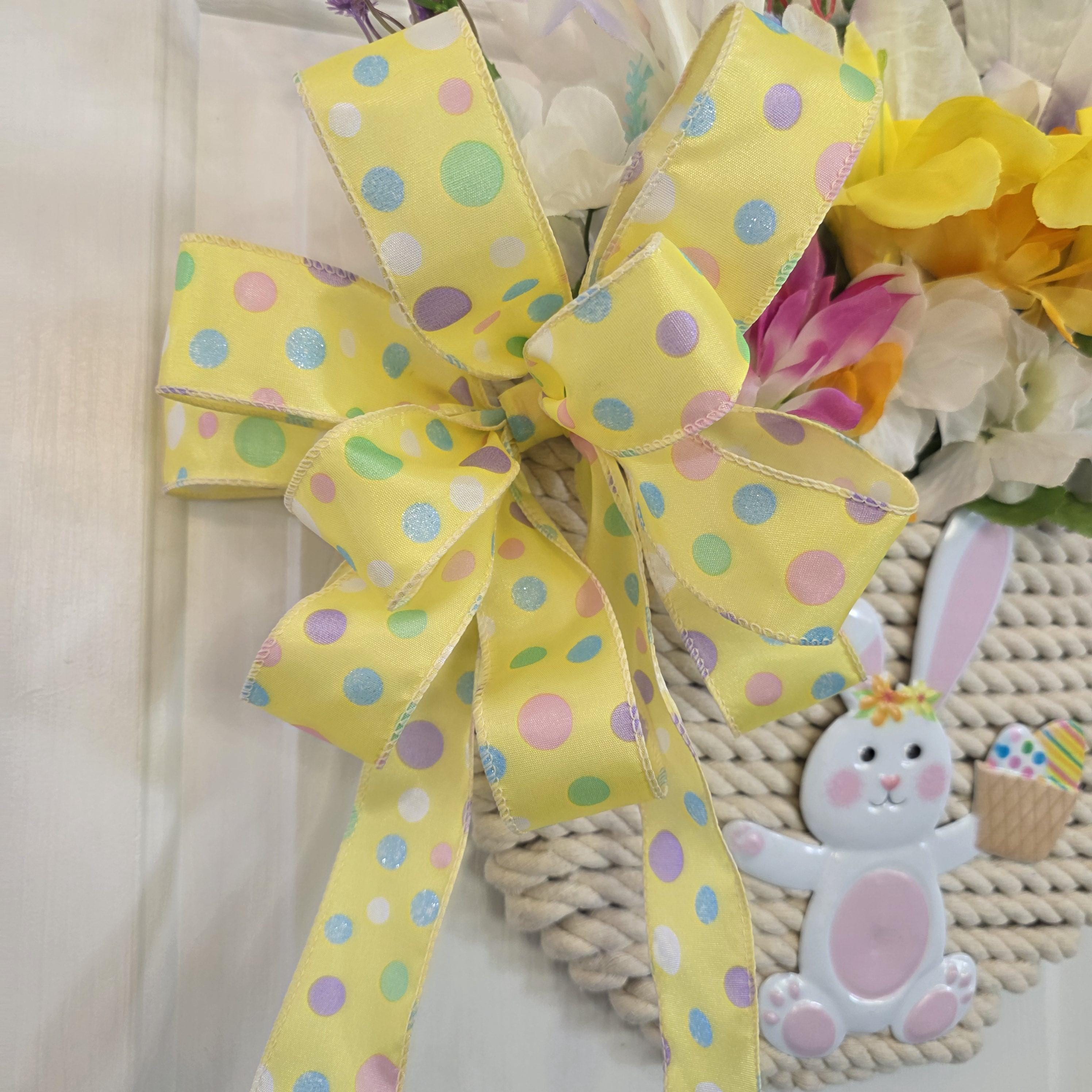 Easter Spring Floral Rope Basket Wreath