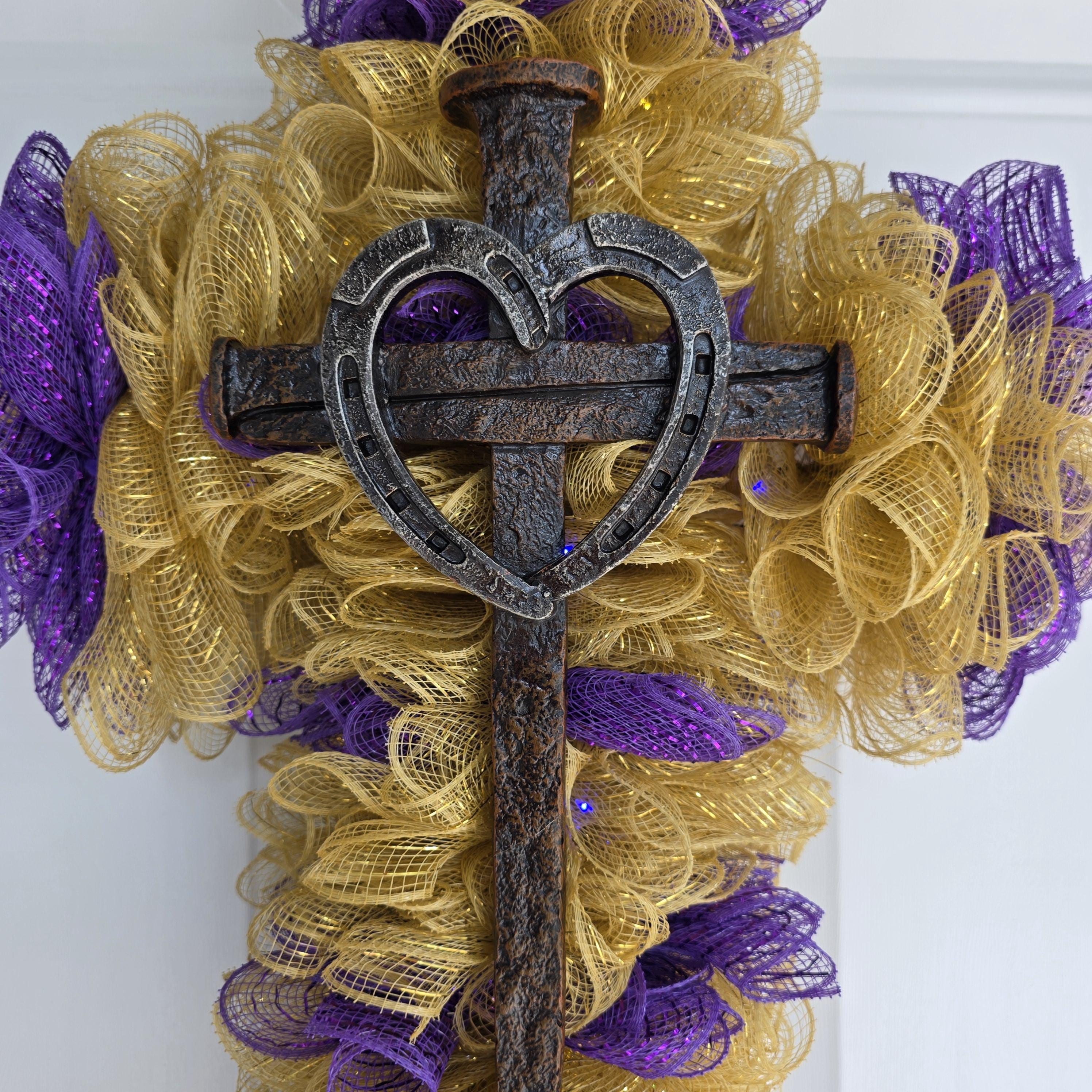Rustic Faith Cross Wreath