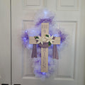 Lavender Easter Cross Wreath