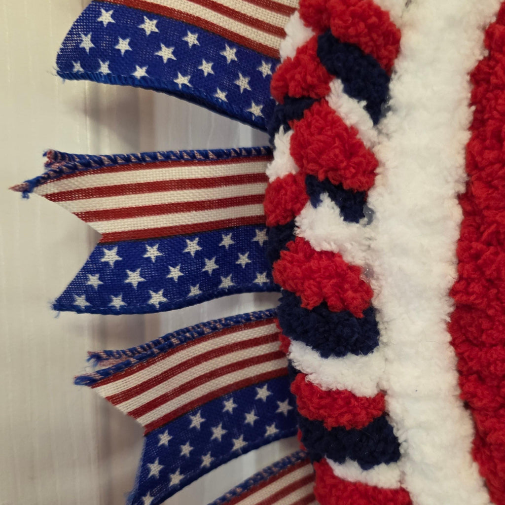 Patriotic Eagle Yarn Wreath