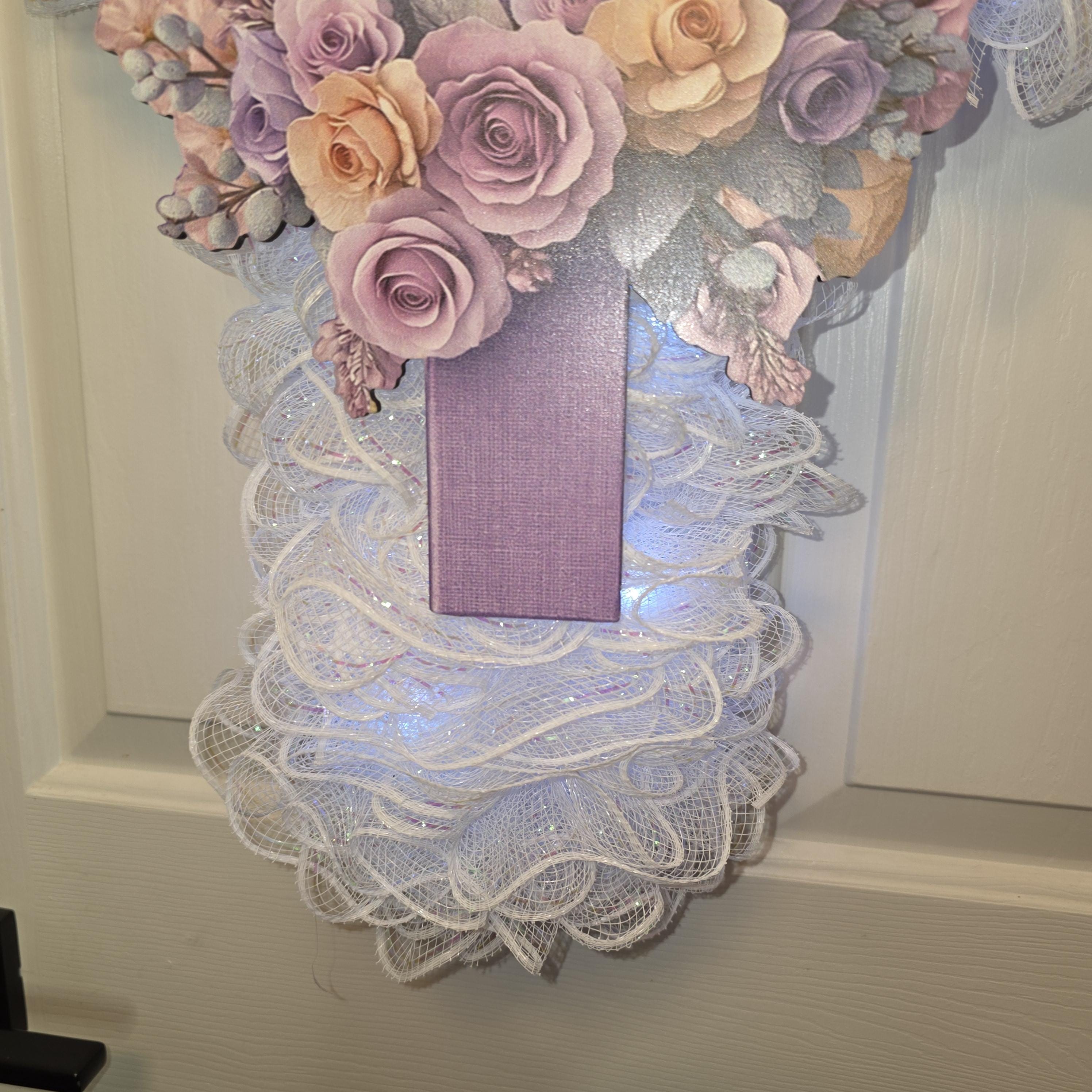 He Is Risen Floral Cross Wreath