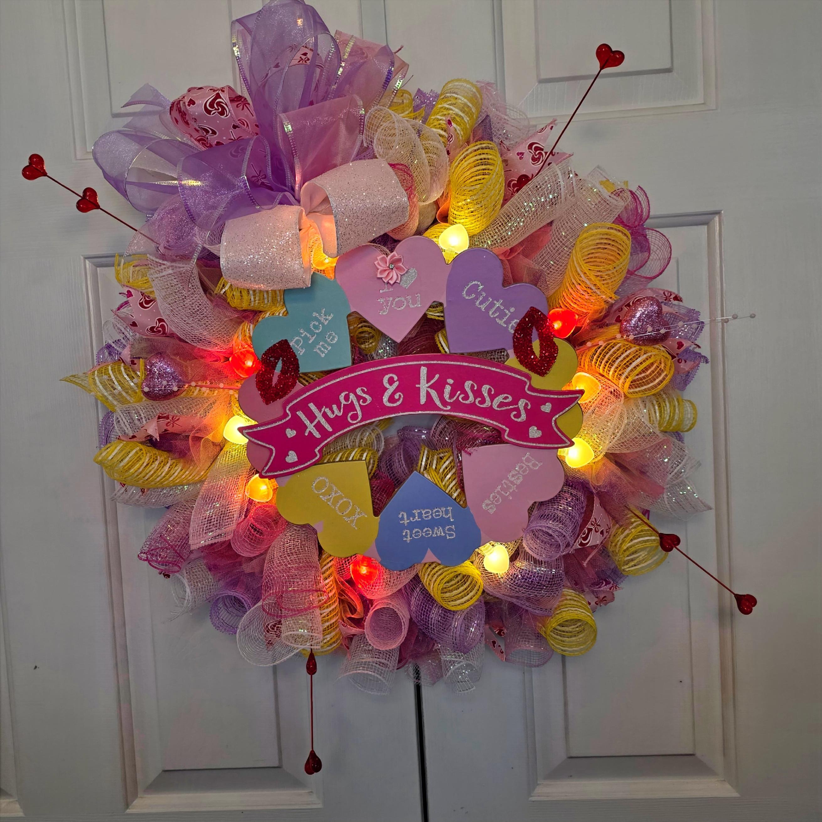 Hugs & Kisses Valentine Wreath