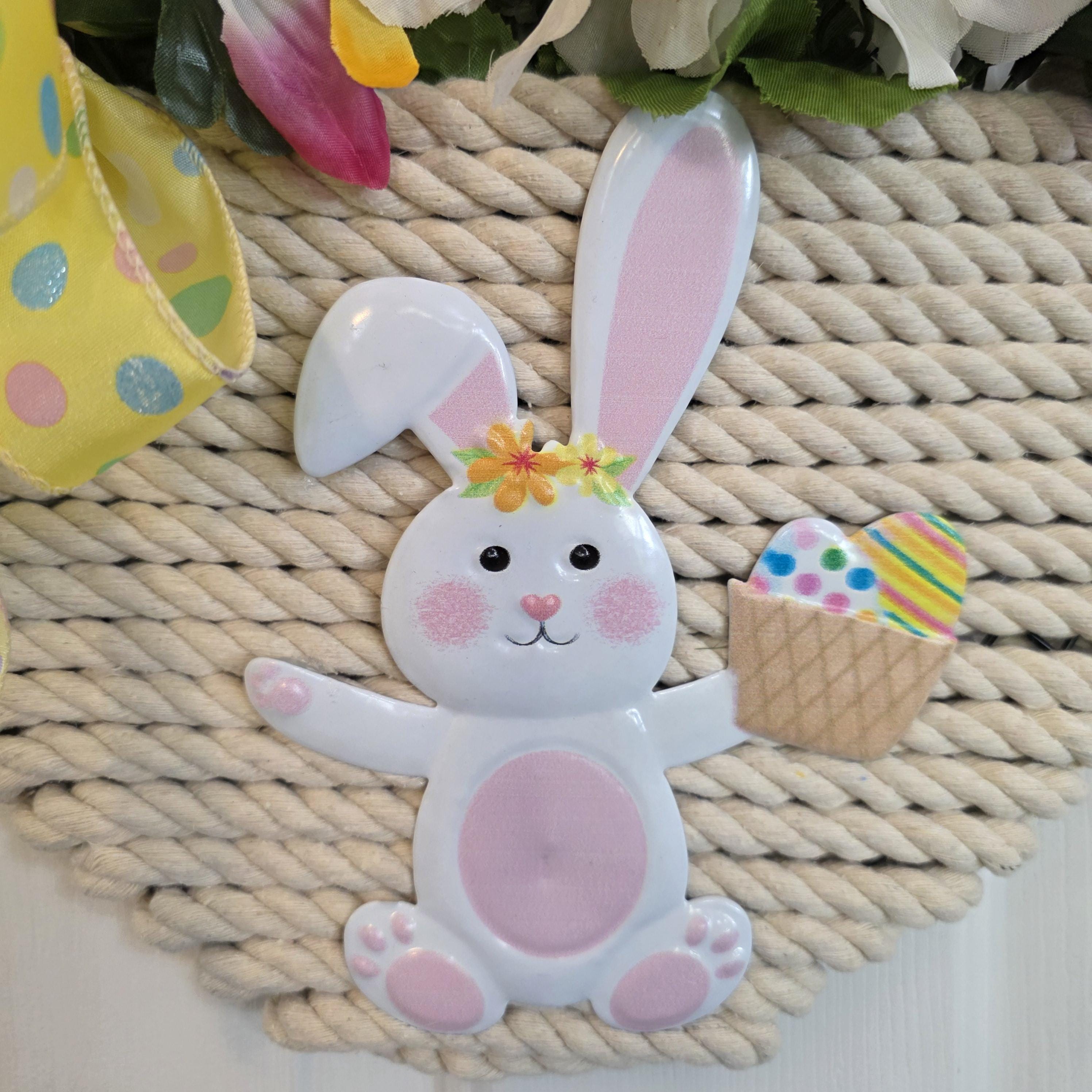 Easter Spring Floral Rope Basket Wreath
