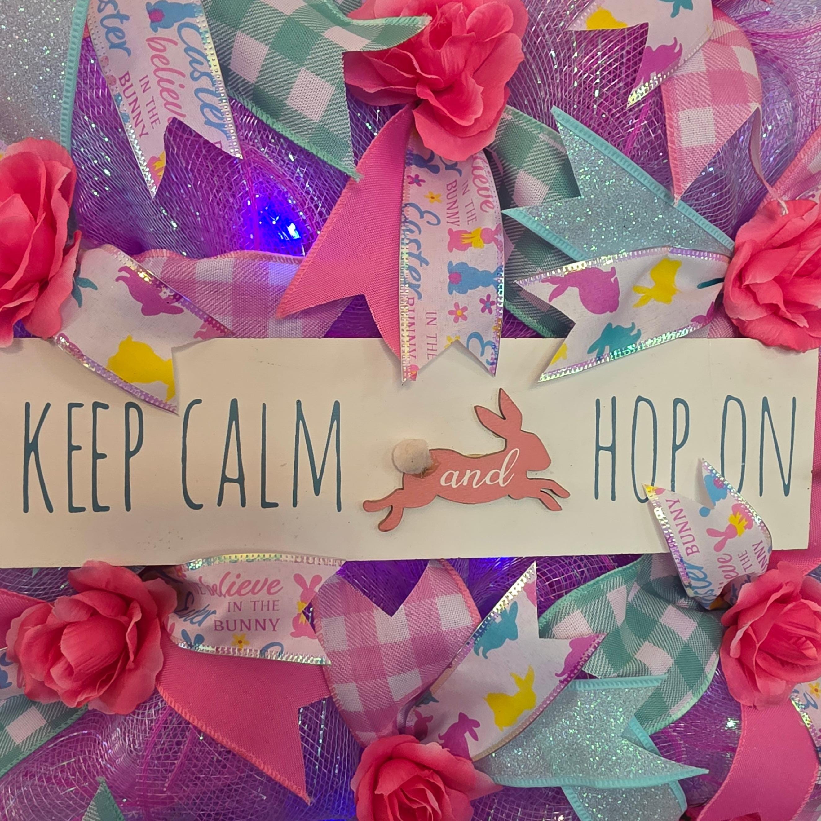Easter Spring Floral Deco Mesh Wreath