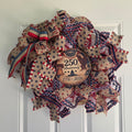 America 250th Anniversary wreath full view on white door
