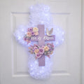 He Is Risen Floral Cross Wreath