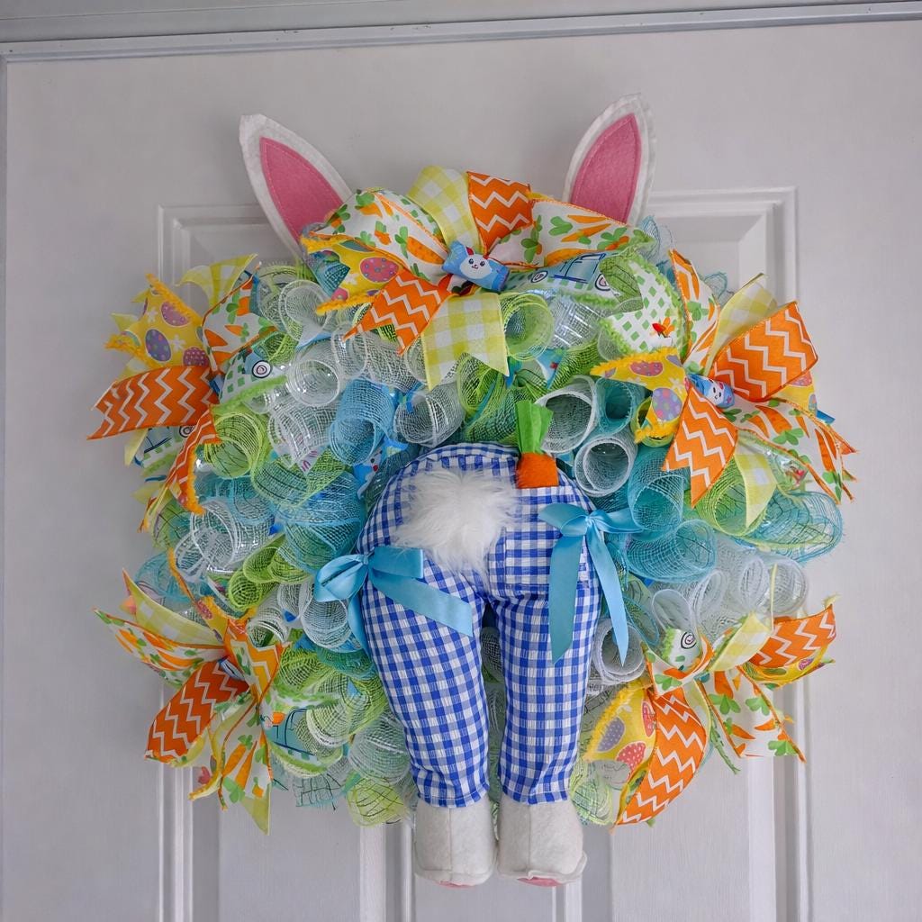 Whimsical Easter Bunny Wreath