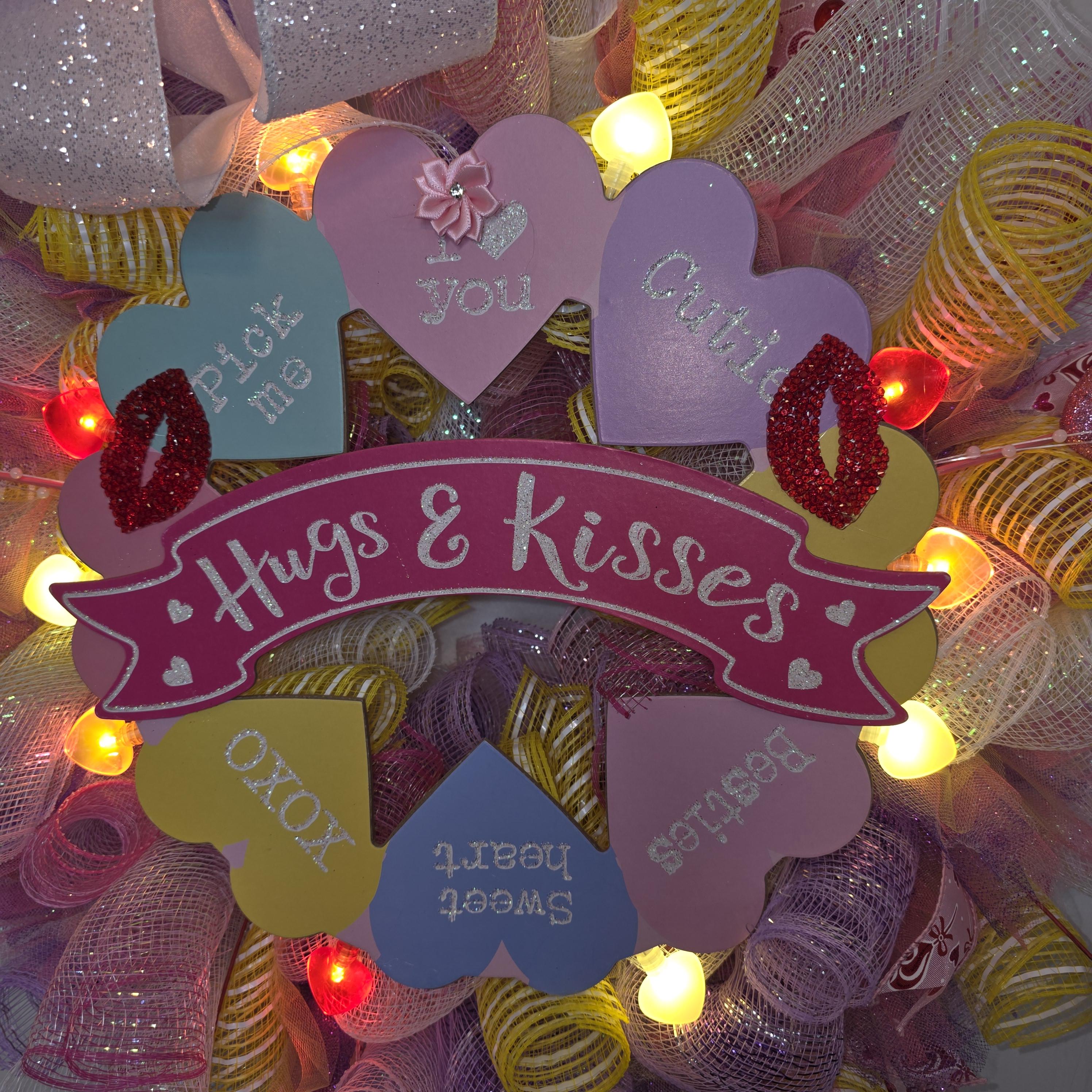 Hugs & Kisses Valentine Wreath