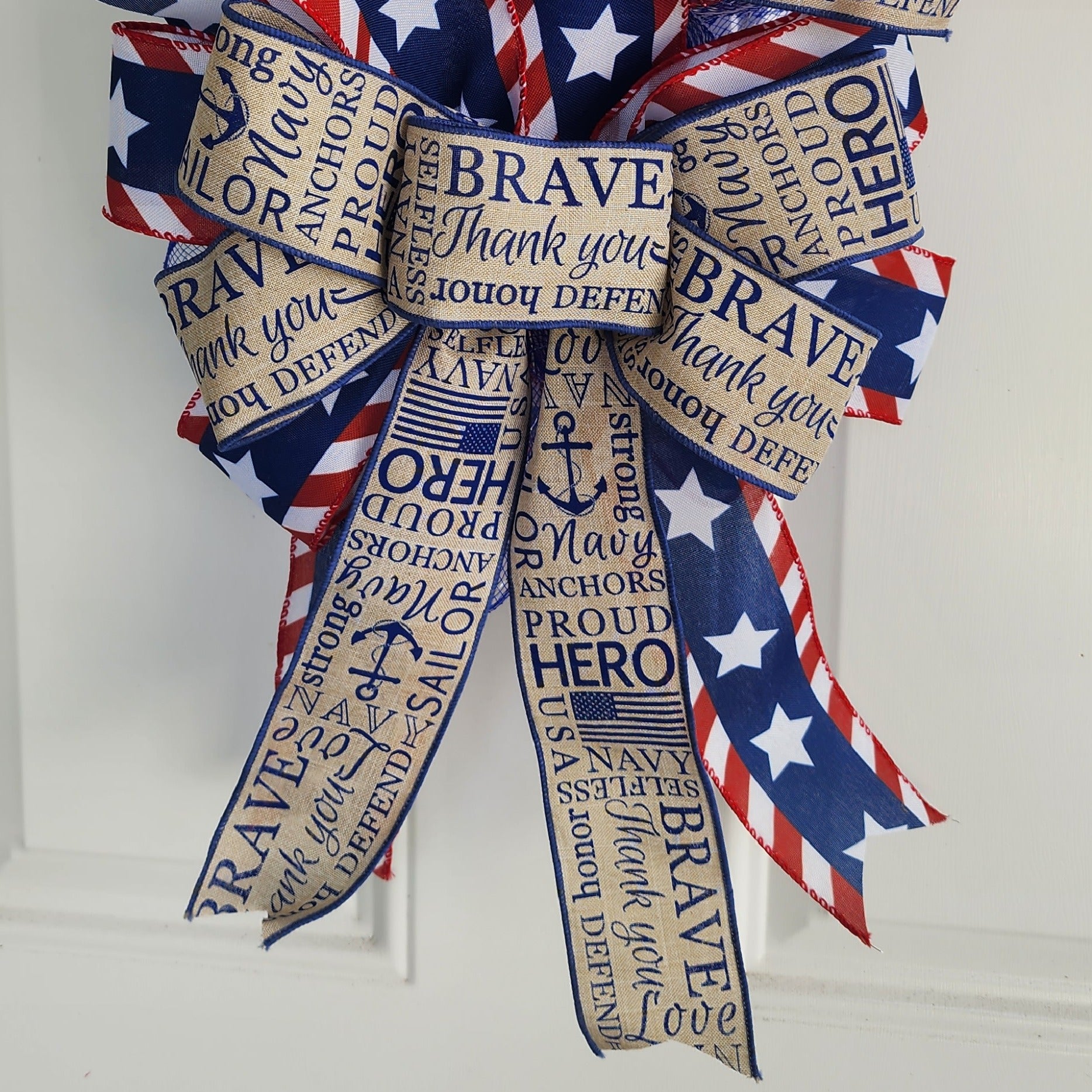 Navy Pride Patriotic Door Swag
