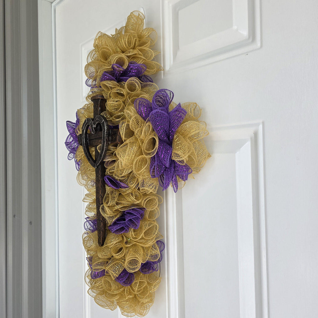 Rustic Faith Cross Wreath