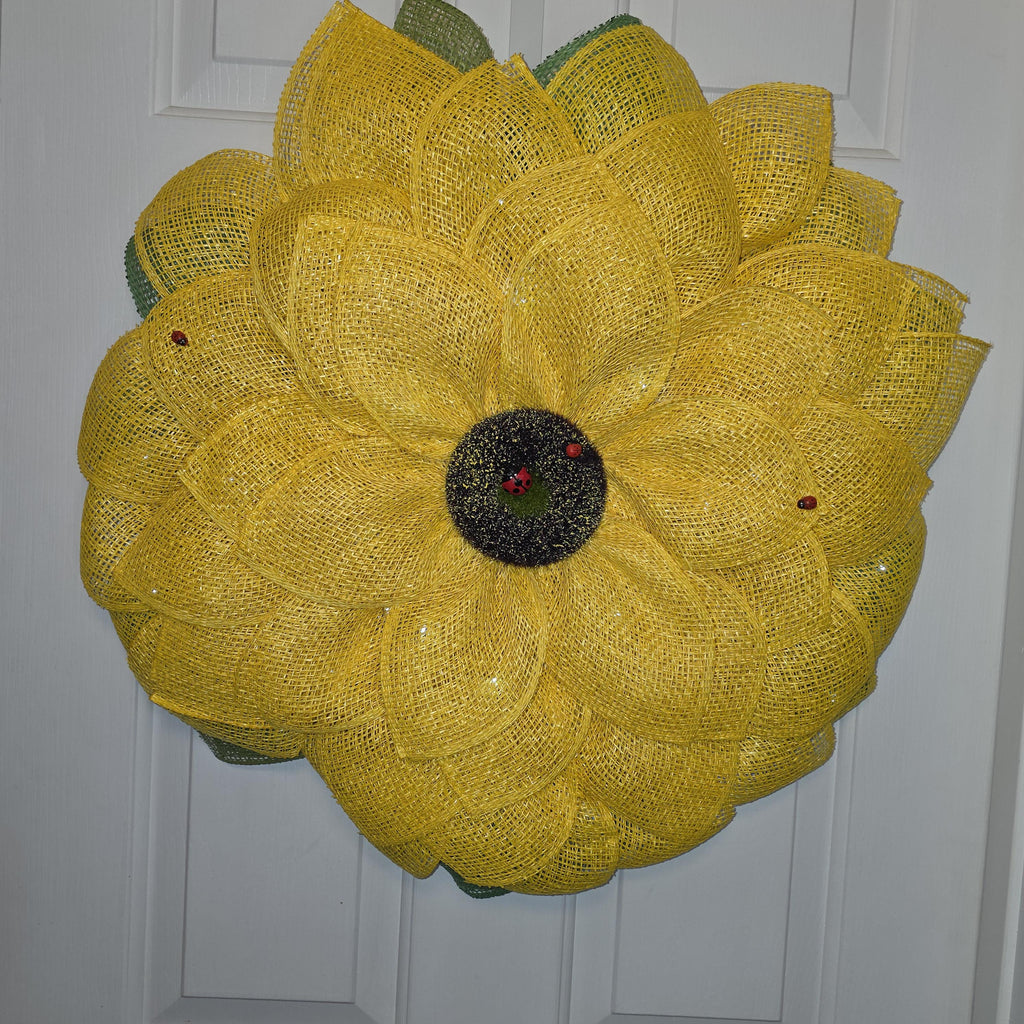 Sunflower Ladybug Wreath