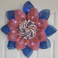 Americana Patriotic Flower Wreath