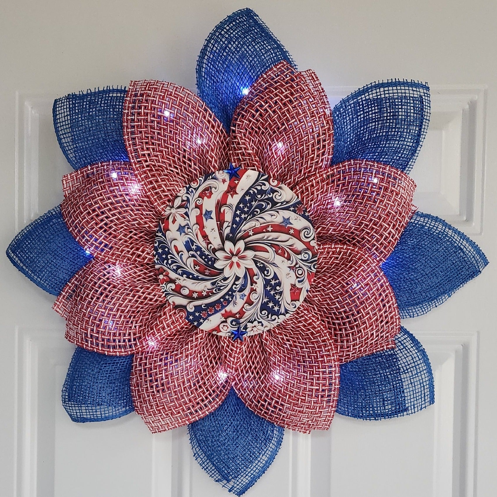 Americana Patriotic Flower Wreath