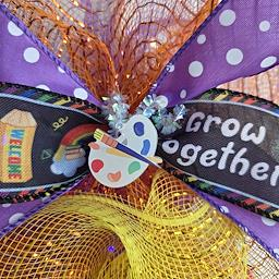 Art Studio Grow Together Teacher Door Swag - sign closeup
