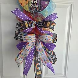 Art Studio Grow Together Teacher Door Swag - full length view