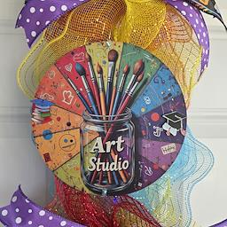 Art Studio Grow Together Teacher Door Swag - side view 2