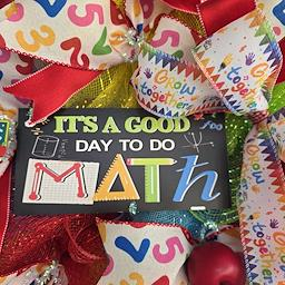 It's a Good Day to Do Math Wreath - lifestyle door view 3