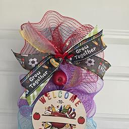 Welcome to the Classroom Teacher Door Swag - bow closeup