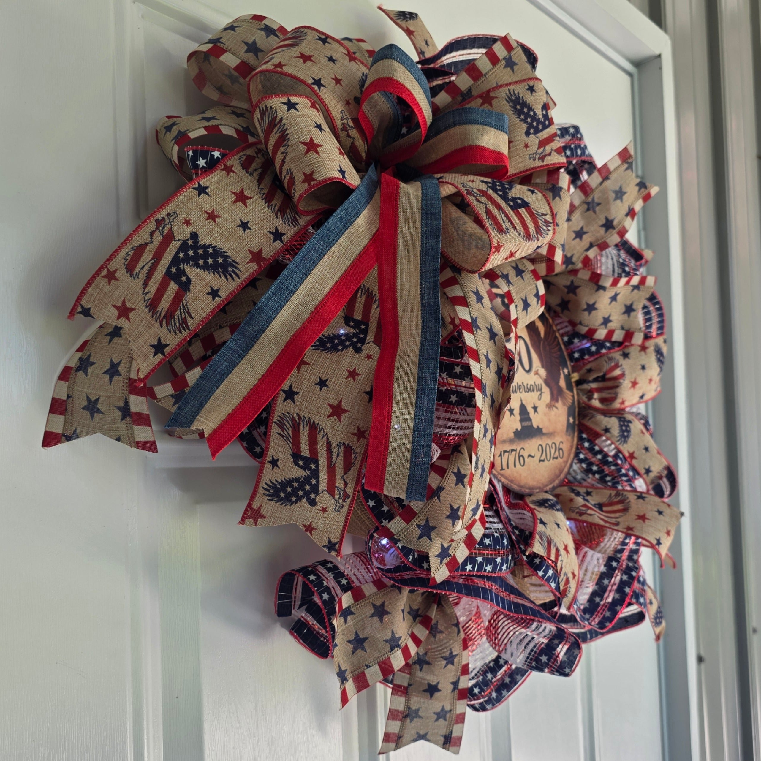 Left side view of America 250th Anniversary wreath