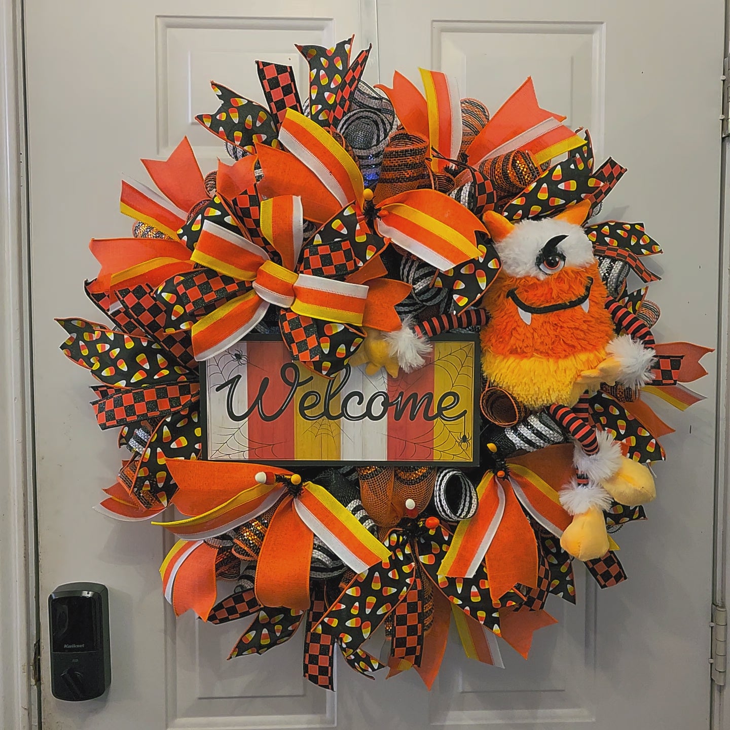 Candy Corn Welcome Halloween Wreath