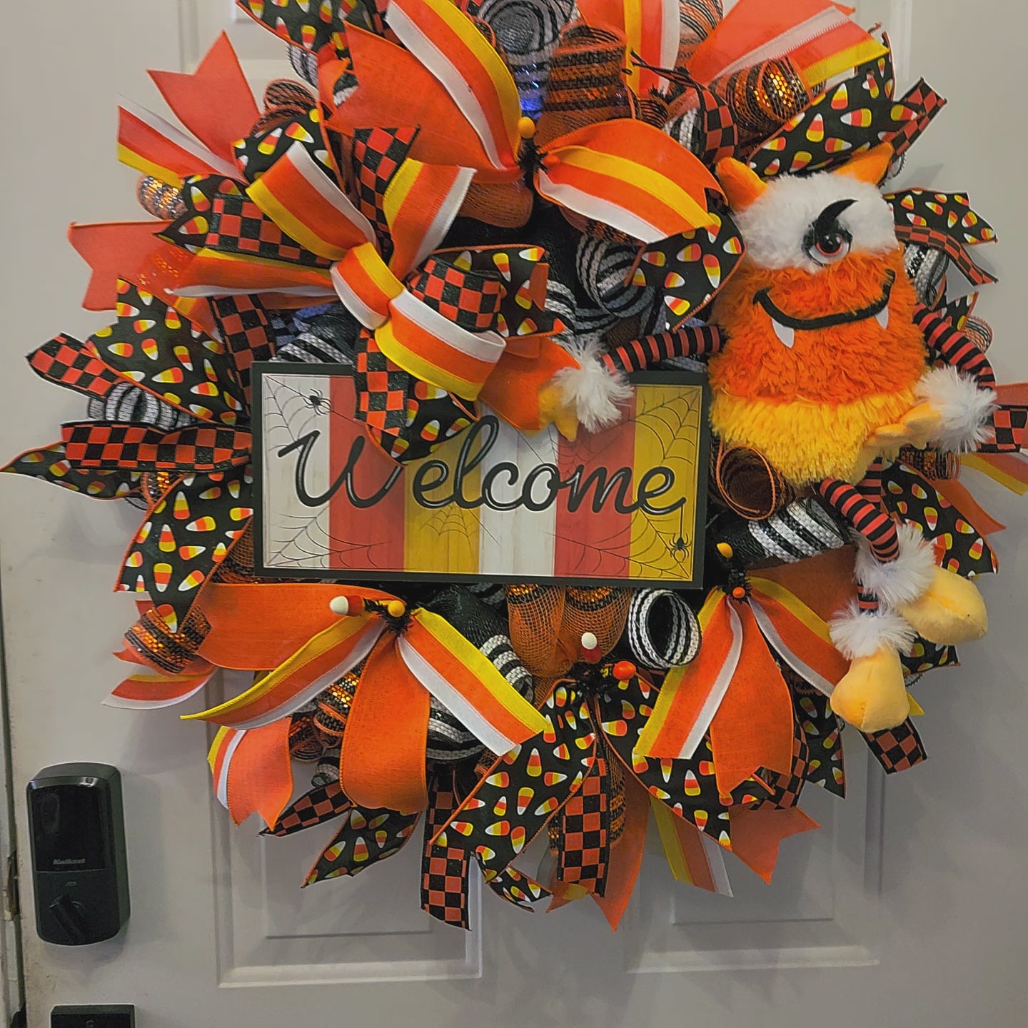Candy Corn Welcome Halloween Wreath