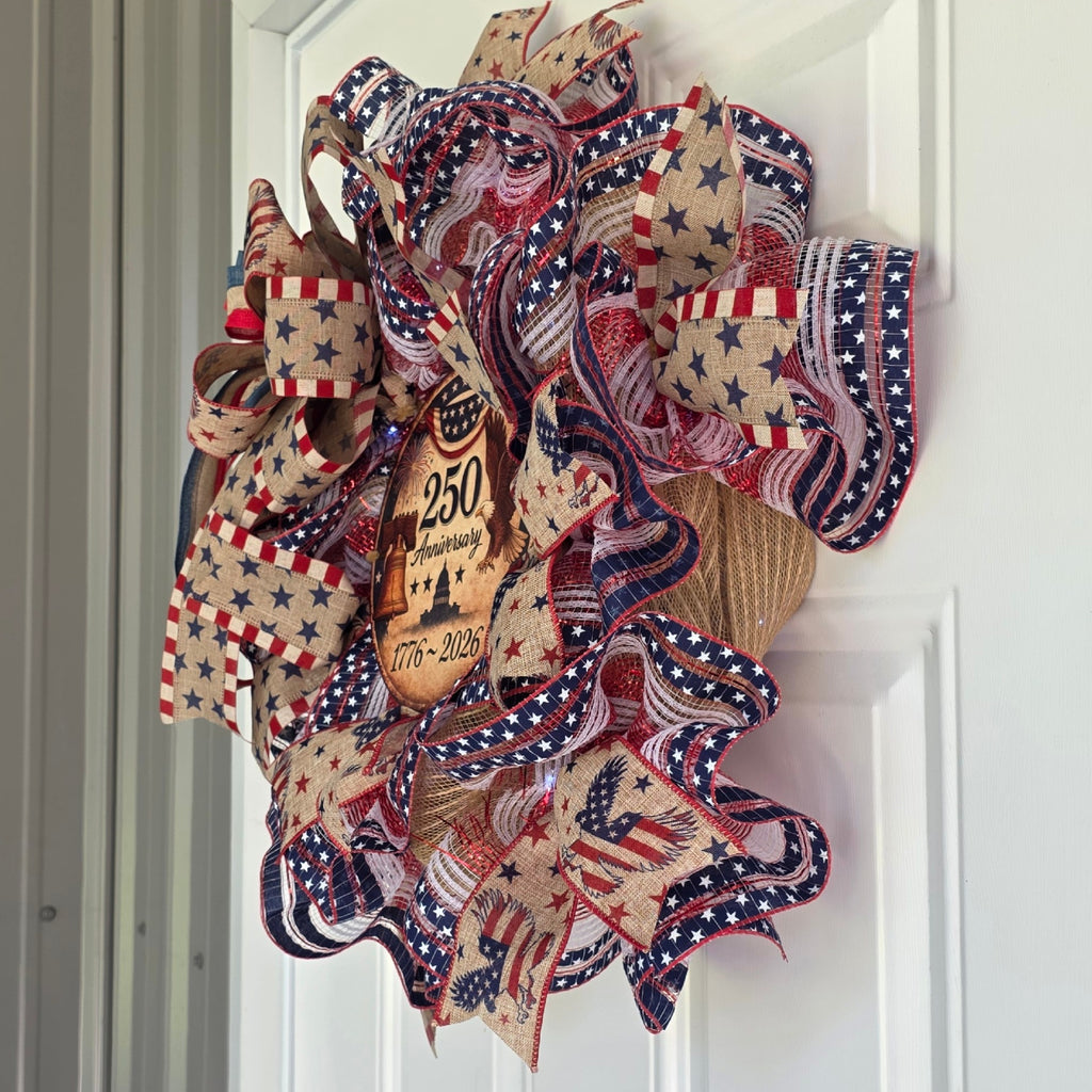 Right side view of America 250th Anniversary wreath