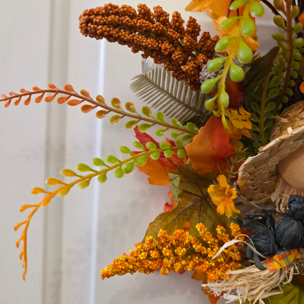 Fall Scarecrow Sunflower Grapevine Wreath
