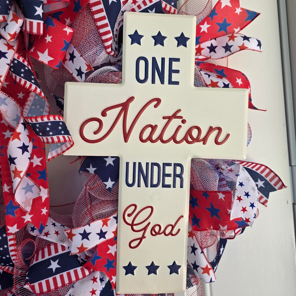 One Nation Under God Patriotic Wreath