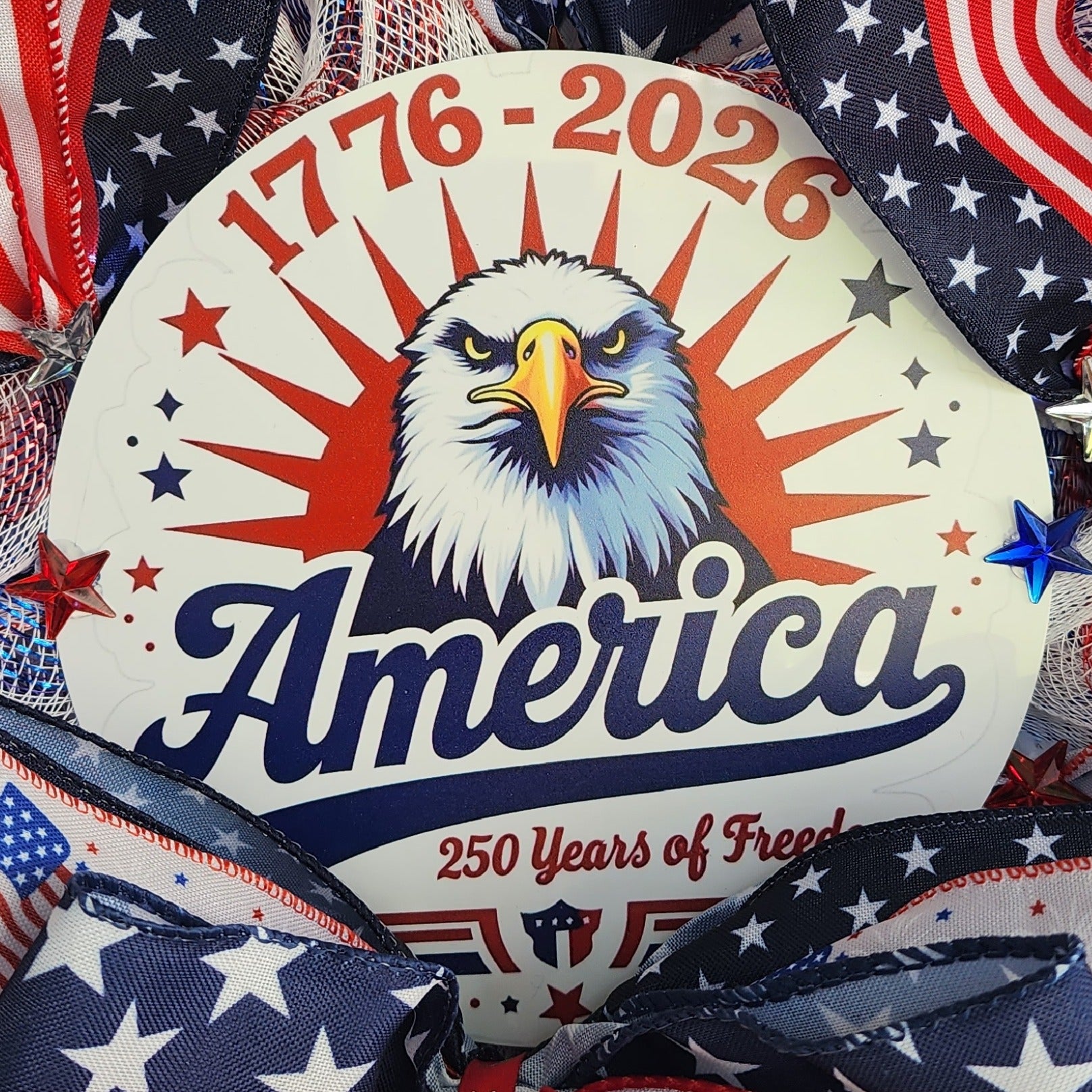 America 250 Years of Freedom Patriotic Wreath