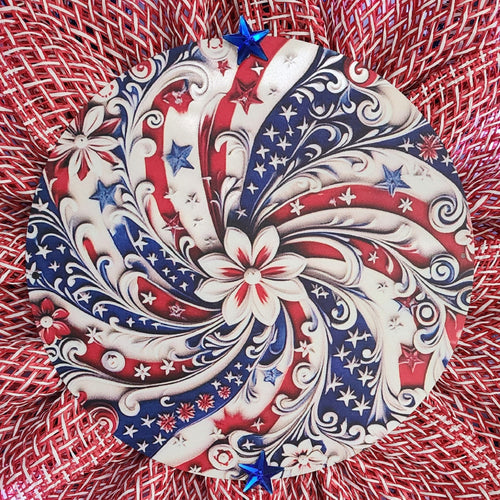 Americana Patriotic Flower Wreath