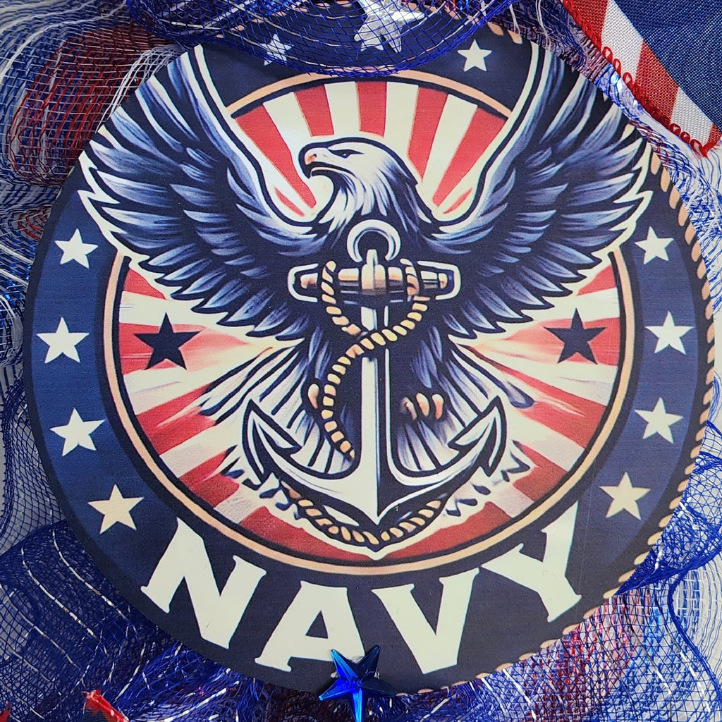 Navy Pride Patriotic Door Swag
